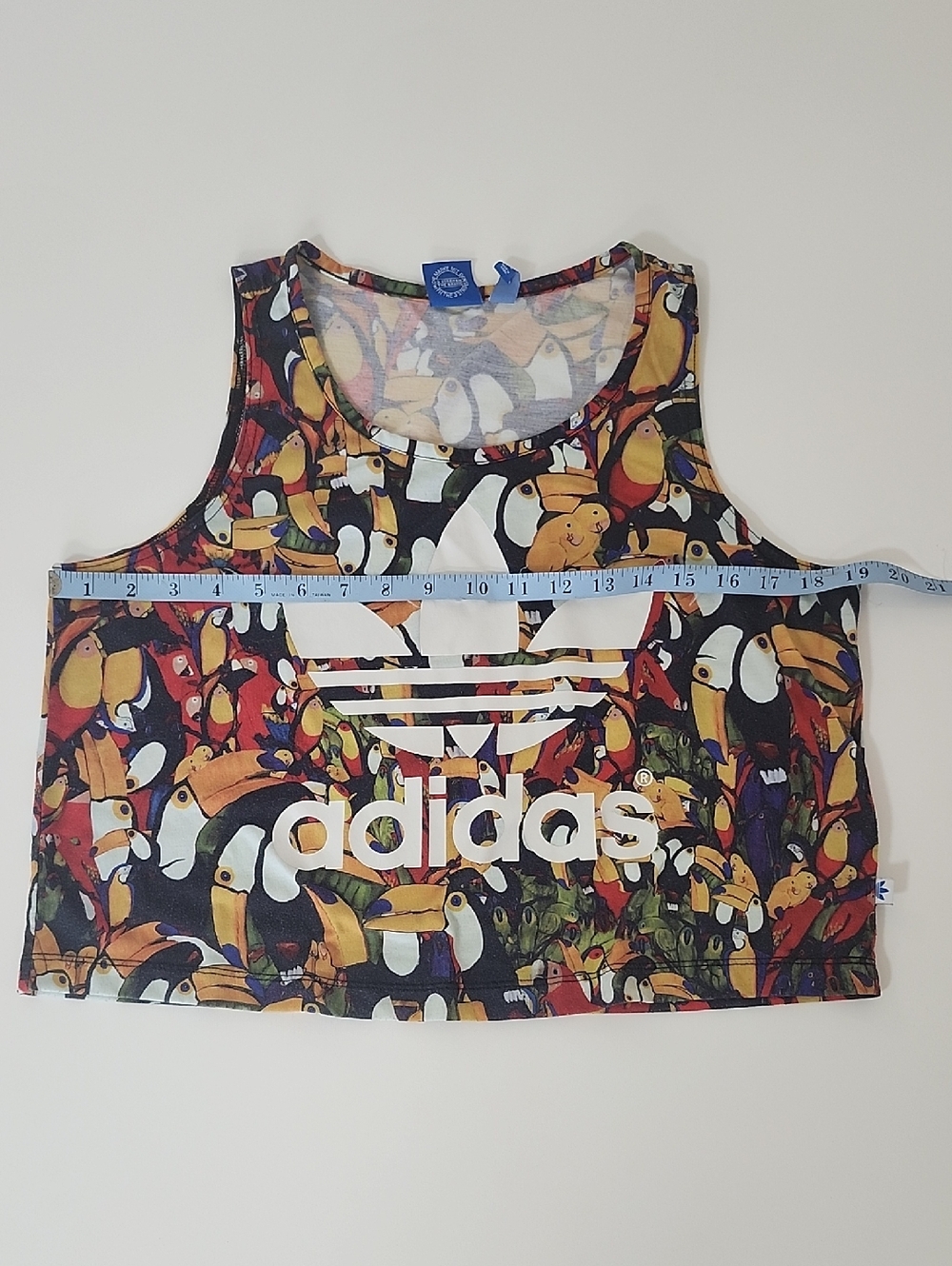 Adidas Multicolor Toucan Print Cropped Tank Top - Picture 3 of 6